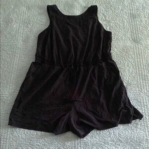 All in Motion Black Sleeveless Romper with Crossed Straps in Back